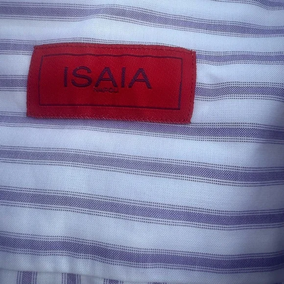 Isaia Lavender Striped Dress Shirt - Picture 13 of 13